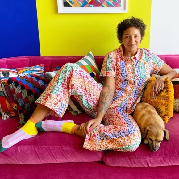 ban.do Other - BANDO Floral Print Leisure Top & Pants Pajama Set NEW Size L Top XL Pant Daisies